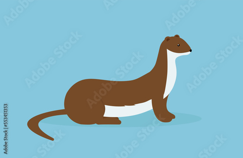 Weasel - side view  cartoon vector illustration