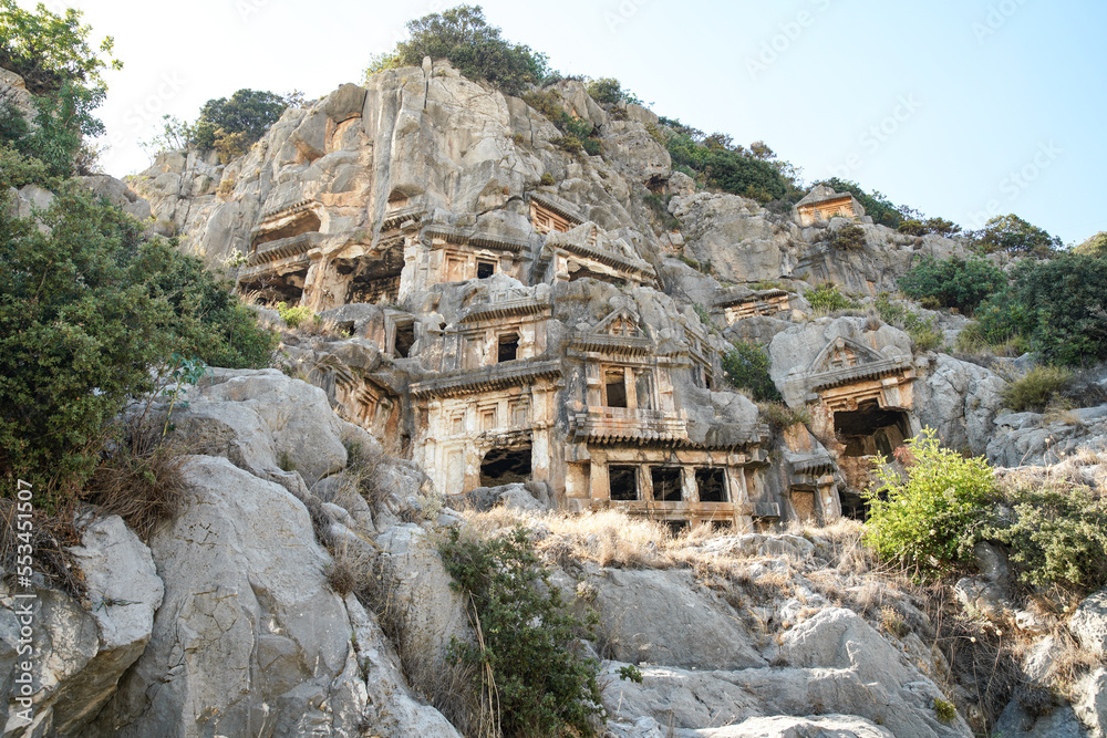 Rock Tombs in Myra Ancient City in Demre, Antalya, Turkiye