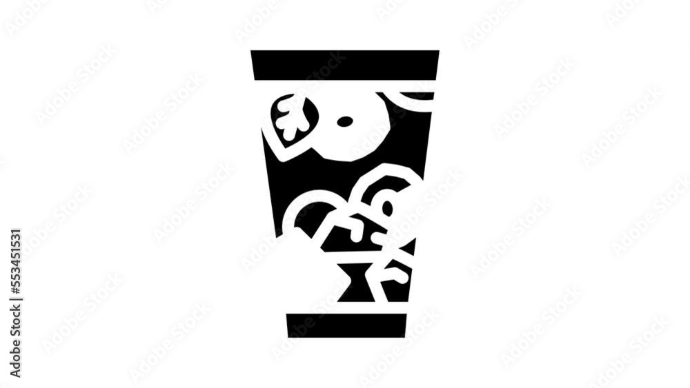 drink with cucumber glyph icon animation drink with cucumber glyph icon animation