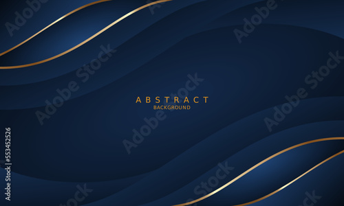 dark blue luxury premium background and gold line.