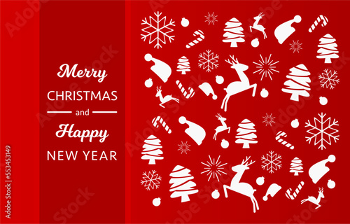 christmas background with christmas doodles