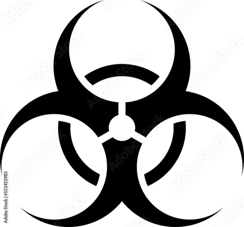 Biological Hazard or Biohazard Contagious Disease Danger Sign Icon. Vector Image. photo