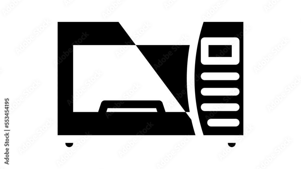microwave electronic equipment glyph icon animation microwave electronic equipment glyph icon animation