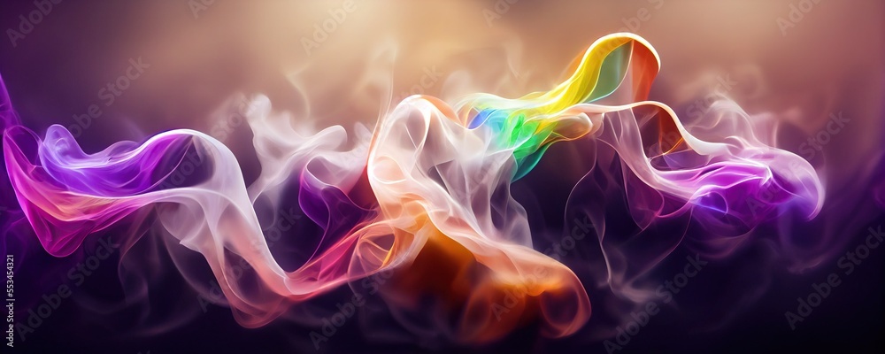 Abstract Rainbow Smoke Background (Generative AI)