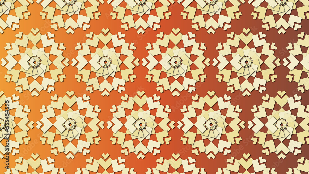 Orange/Brown colored Seamless, Pattern, geometric, background, to be used as decoration element texture (geometric, squared, backdrop, shapes, repeated, to create unity and consistency in design) 