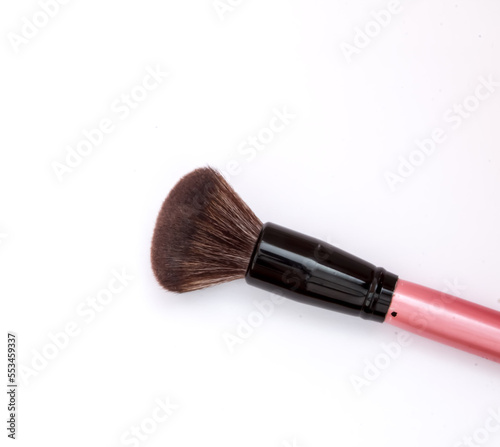 large makeup brush on white background isolated object.