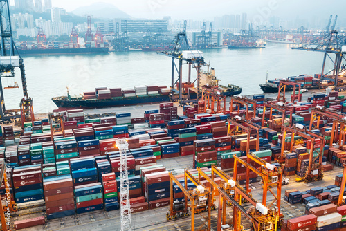 Photography Container ship in the harbor