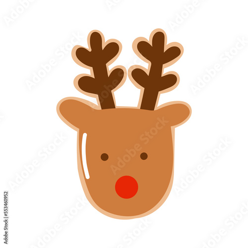Cartoon deer is a cute character for kids. Vector illustration in cartoon style. Cute adorable little deer. New Year, Christmas picture of a kind beautiful animal. Flat vector illustration.