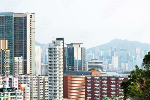Crowded apartment buildings in Hong Kong