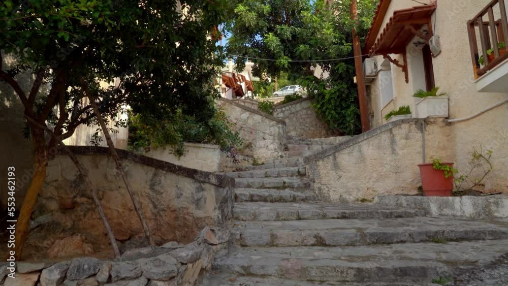 Stone Stairs Leading Up in Modern City of Delphi Stone Stairs Leading Up in Modern City of Delphi