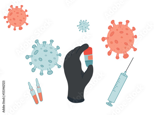 Vaccine research laboratory tests virus molecule
