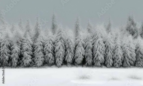 snow covered evergreen trees, winter forest, winter landscape  © Alice