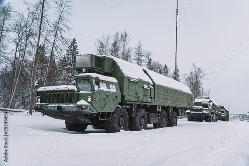 Konstfotografi Heavy military equipment of Russian armed forces against the background of a win