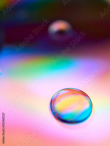 rainbow colors water drop like space