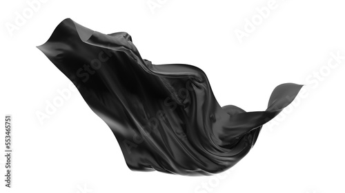 Abstract black flying fabric . Design element
