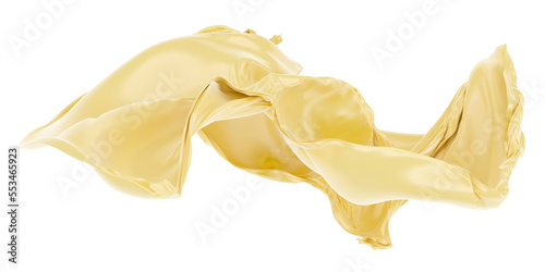 Golden wavy silk satin cloth flying