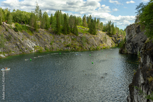 Marble canyon in the mountain park Ruskeala, Karelia, Russia