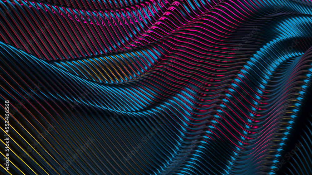 Wavy glossy abstract stripes background