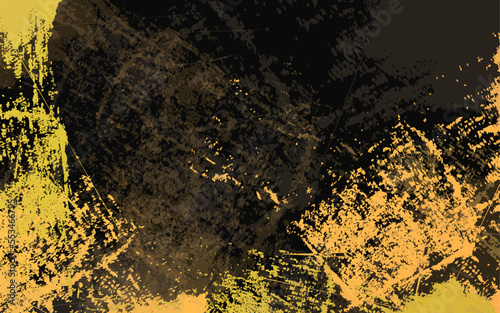 Abstract grunge texture black orange splash paint background vector