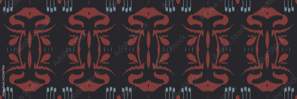 Fototapeta premium Ikat print tribal chevron Geometric Traditional ethnic oriental design for the background. Folk embroidery, Indian, Scandinavian, Gypsy, Mexican, African rug, wallpaper.