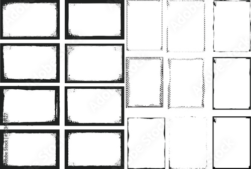 Vector background. rectangle for image. distress texture . Grunge Black texture 