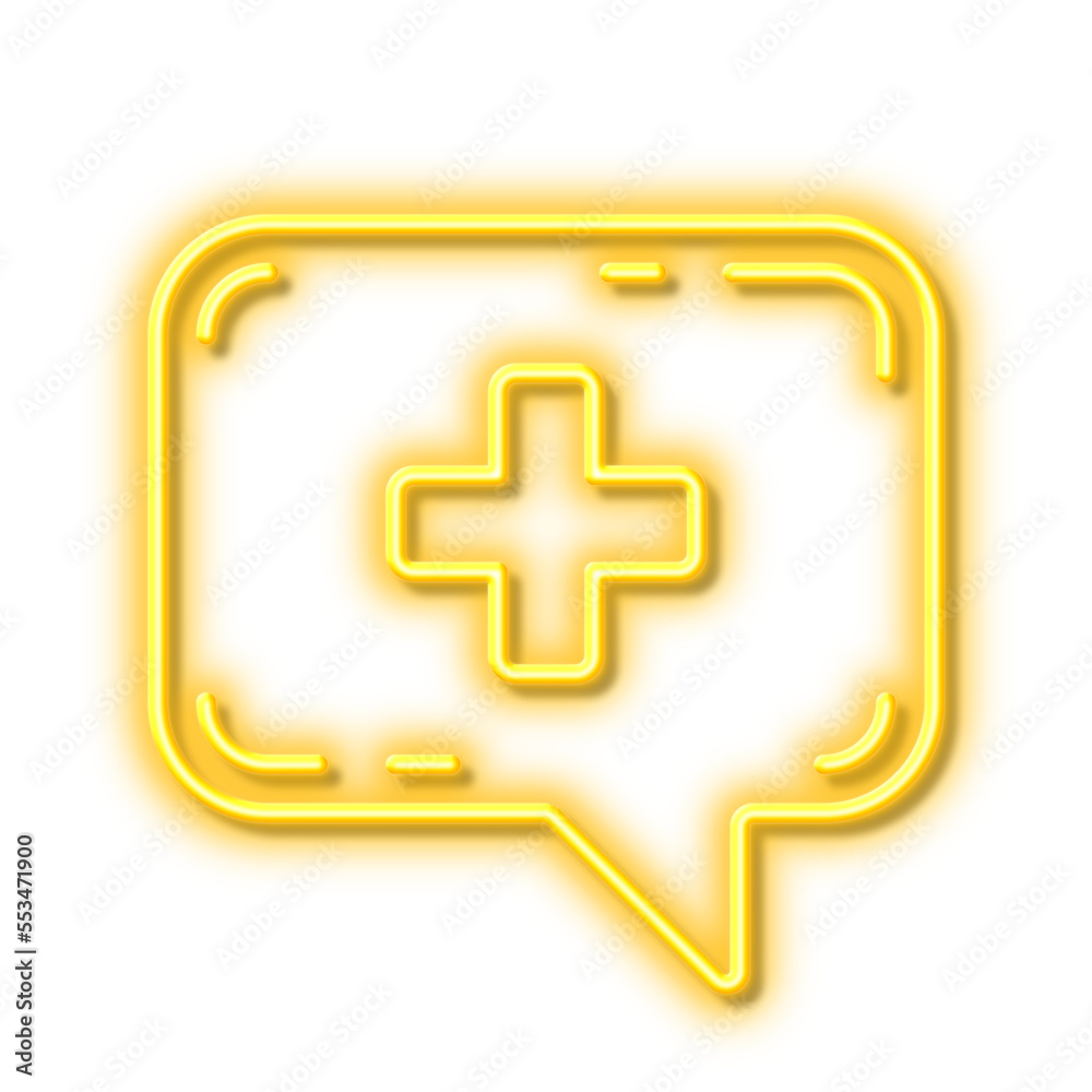 Medicine chat line icon. Medical help sign. Neon light effect outline icon. Medicine chat line icon. Medical help sign. Neon light effect outline icon.