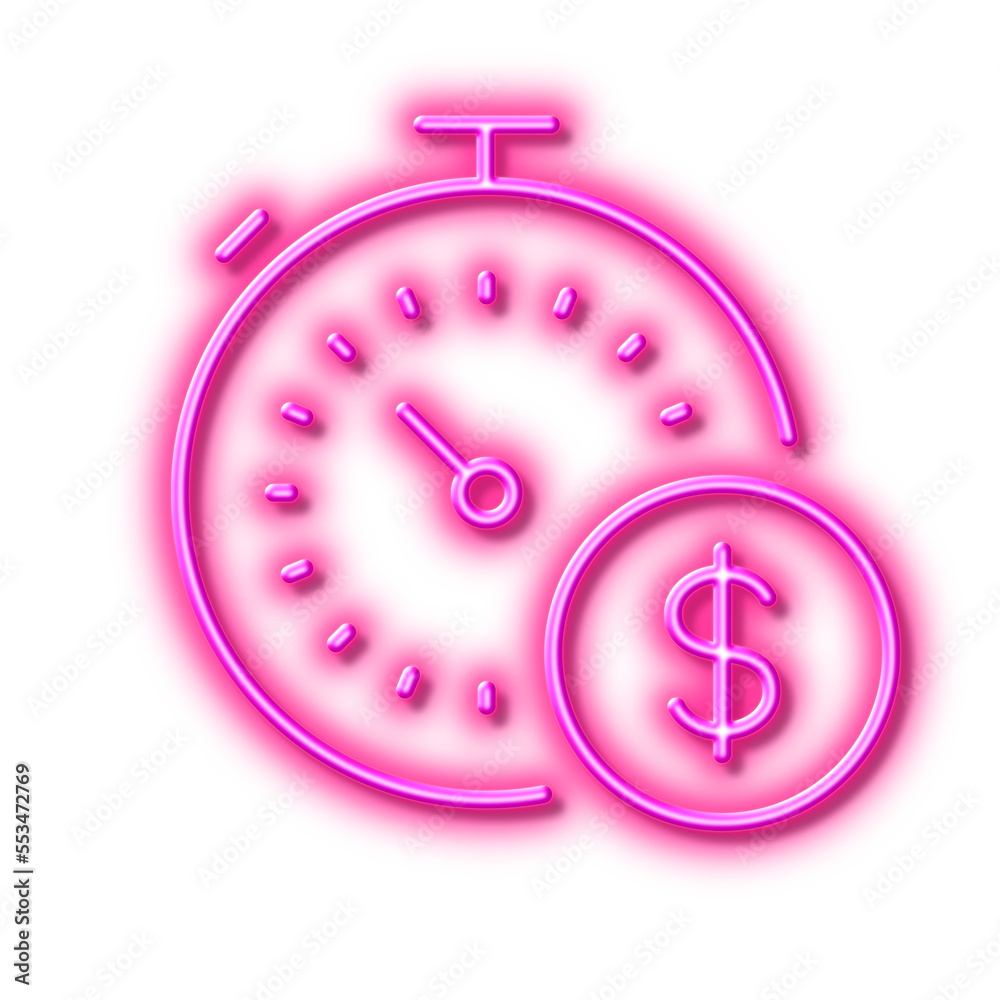 Last minute sale line icon. Shopping timer sign. Neon light effect outline icon. Last minute sale line icon. Shopping timer sign. Neon light effect outline icon.