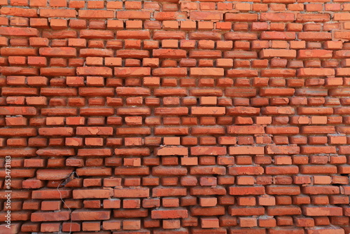 Red brick walls, close-up photos