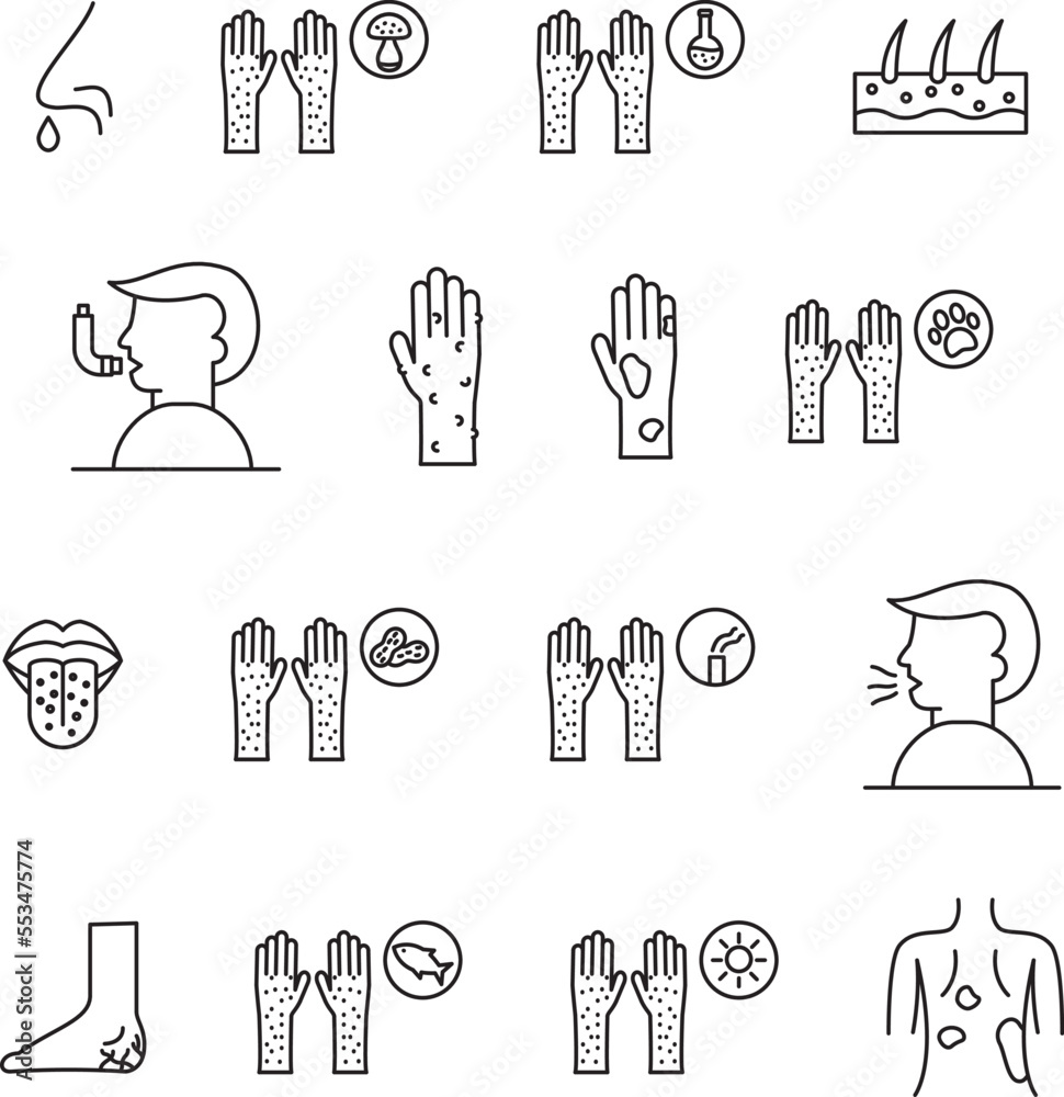 Fototapeta premium allergy icons collection
