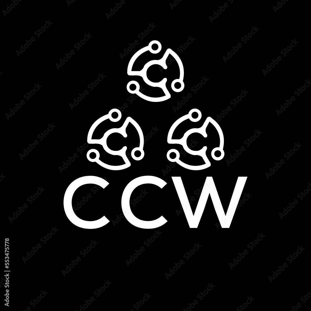 CCW letter logo. CCW best black background vector image. CCW Monogram