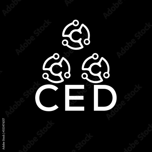 CED letter logo. CED best black background vector image. CED Monogram logo design for entrepreneur and business.
