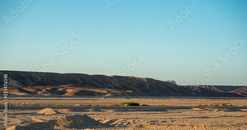 desert mountains and cloudless sky in egypt
