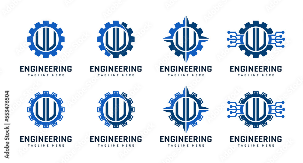 Monogram Letter U in gear. Perfect for engineer, industrial, construction, automotive and technology logos Monogram Letter U in gear. Perfect for engineer, industrial, construction, automotive and technology logos