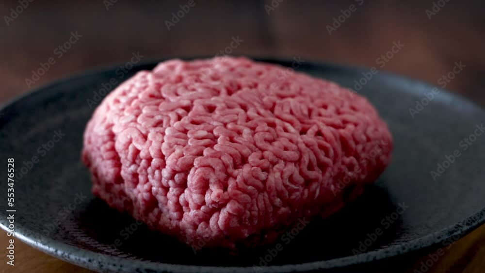 Rotating Bowl of Freshly Ground Beef Rotating Bowl of Freshly Ground Beef