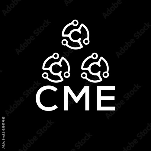 CME letter logo. CME best black background vector image. CME Monogram logo design for entrepreneur and business.
