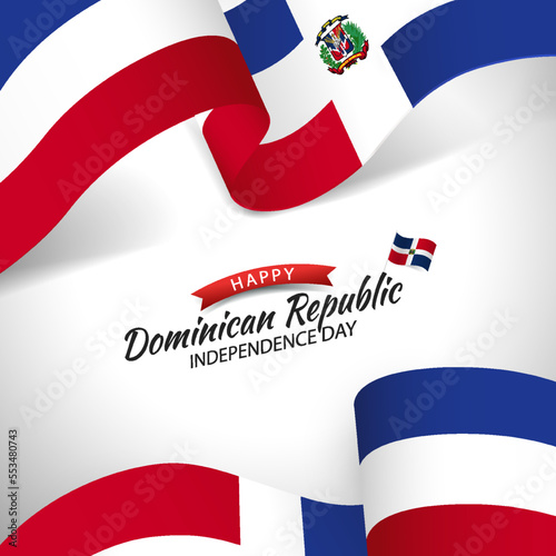 Canvas Print Vector iIlustration of Independence Day in the Dominican Republic