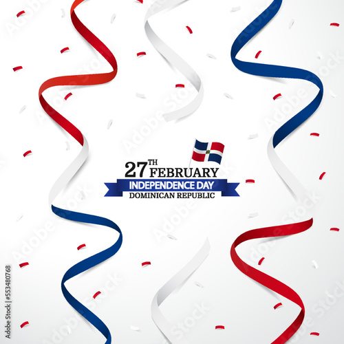 Vector illustration of Independence Day in the Dominican Republic. Ribbon.
