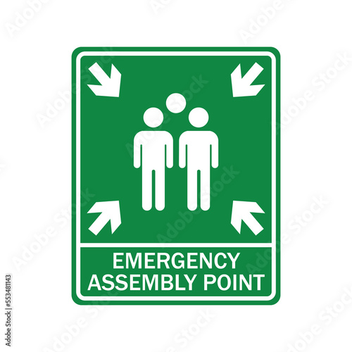Fire Assembly Point Vector Signage Illustration Design. Vector