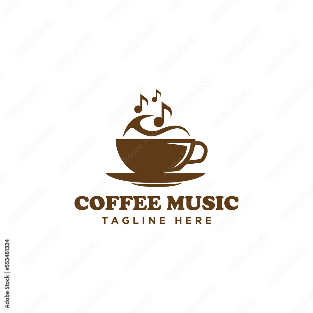 coffee music cafe bar restaurant logo illustration vector icon coffee music cafe bar restaurant logo illustration vector icon