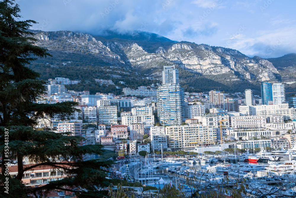 Monaco / Francia - December 10, 2022: Montecarlo town view, Montecarlo, Monaco, France, Europe