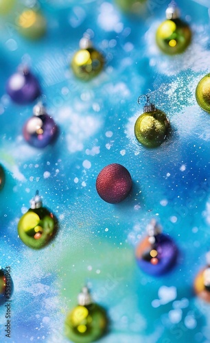 Christmas background with bright colorful balls