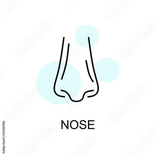 Nose linear icon. Linear symbol nose. Nose icon in linear style isolated. vector eps10