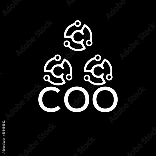 COO letter logo. COO best black background vector image. COO Monogram logo design for entrepreneur and business.
