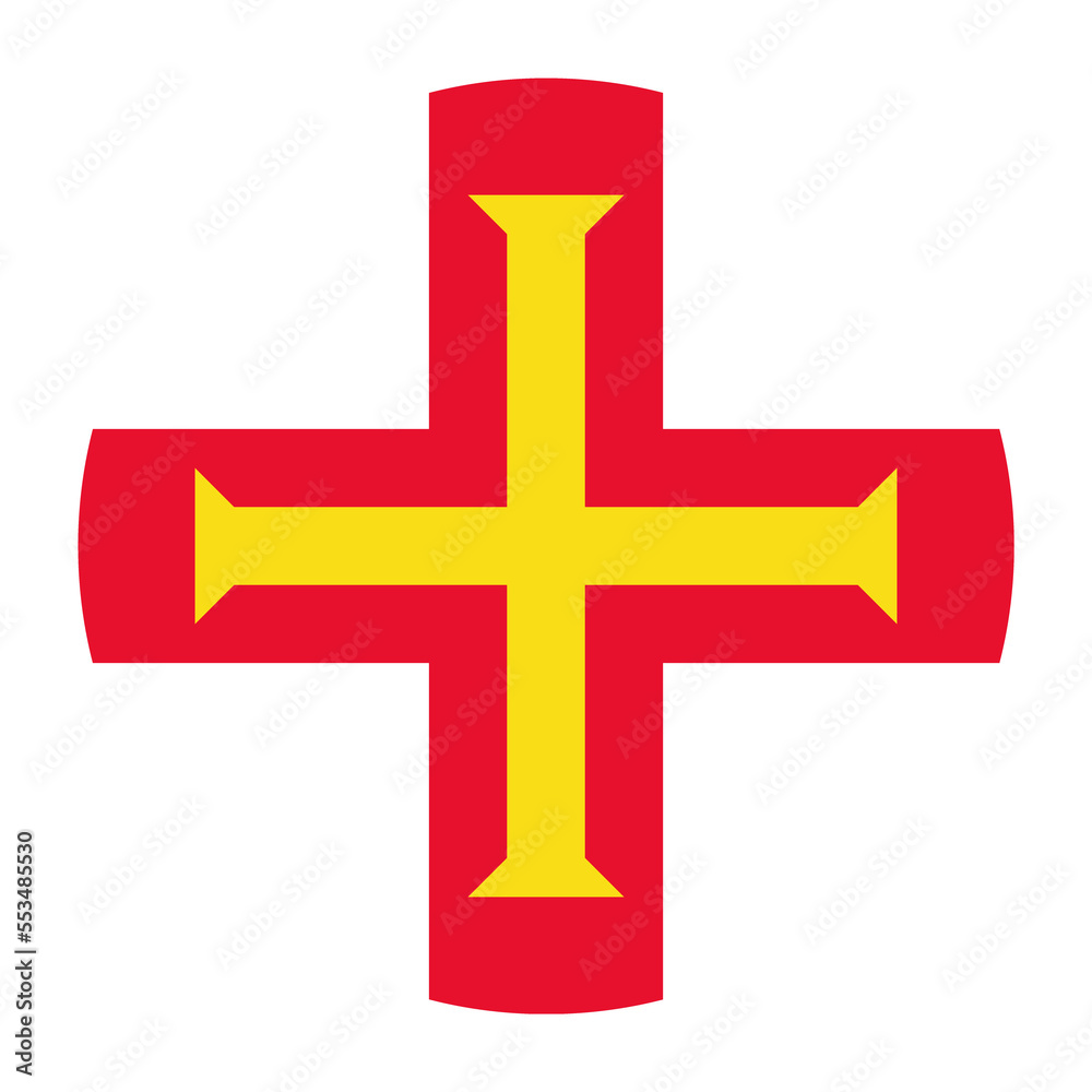 Guernsey Flat Rounded Flag with Transparent Background Guernsey Flat Rounded Flag with Transparent Background