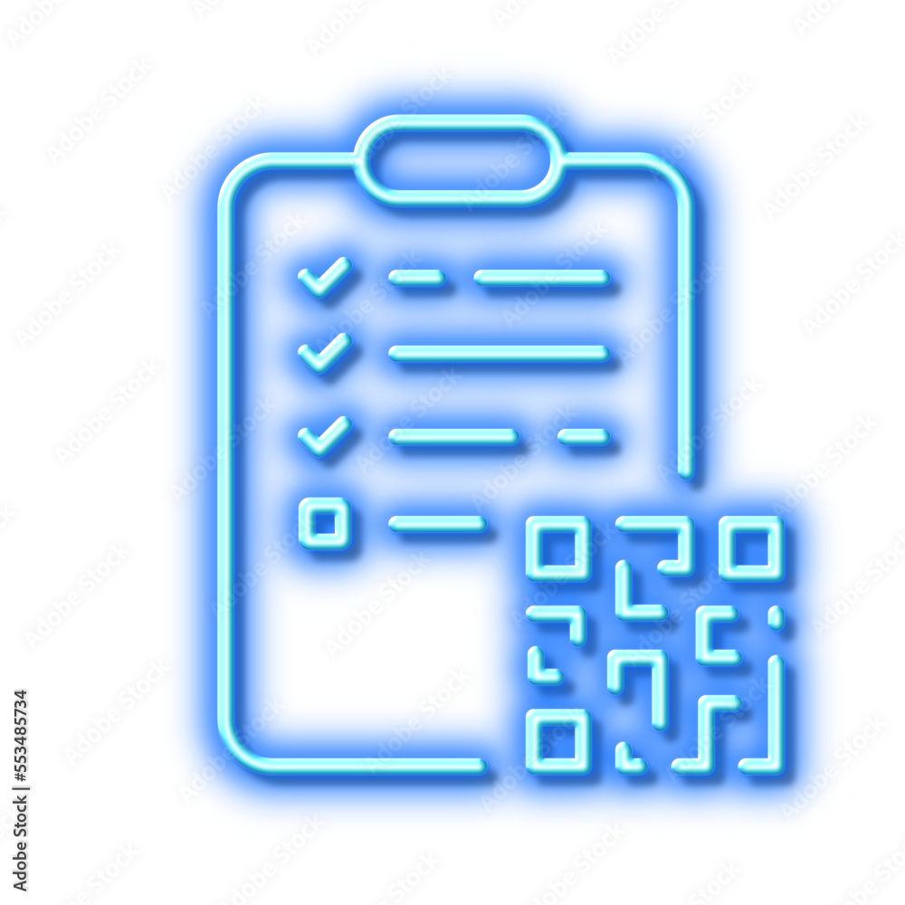 Qr code line icon. Scan barcode sign. Neon light effect outline icon. Qr code line icon. Scan barcode sign. Neon light effect outline icon.