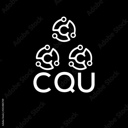 CQU letter logo. CQU best black background vector image. CQU Monogram logo design for entrepreneur and business.
 photo