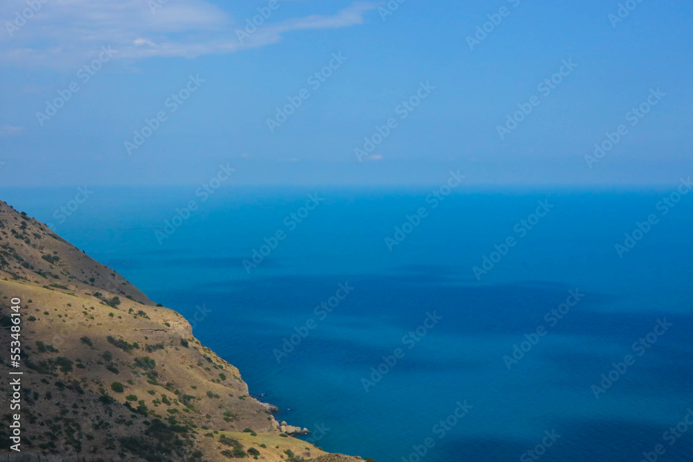 Coast of the black sea in the Crimea in summer. Mountions.