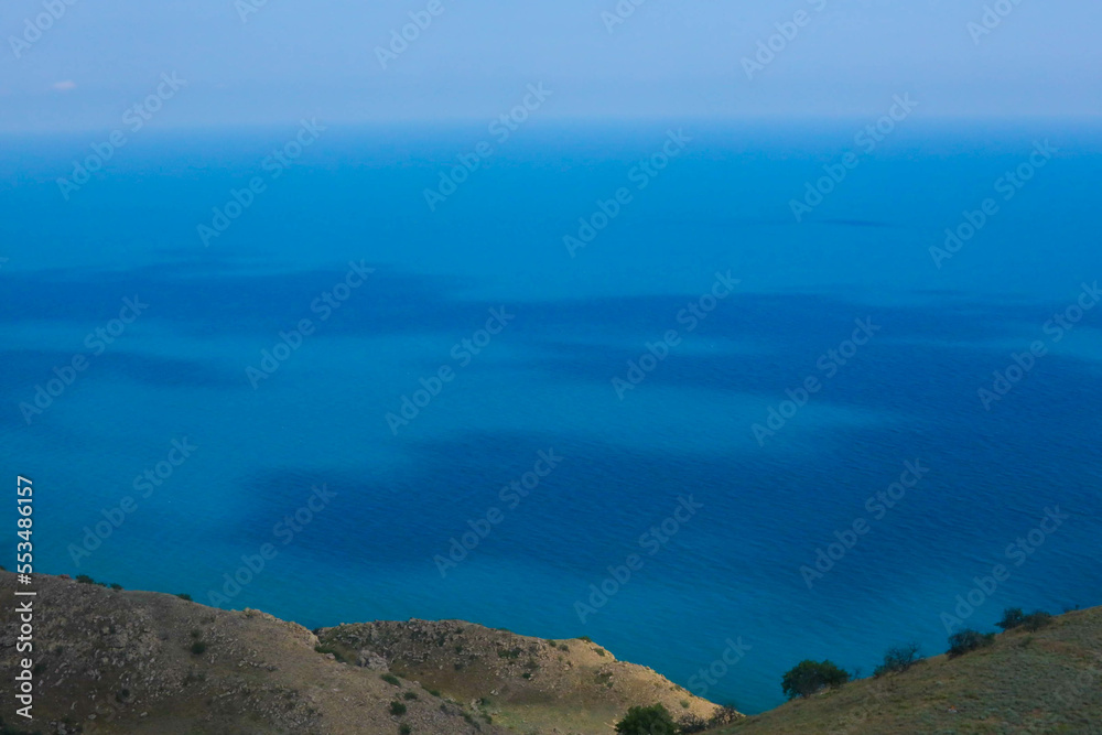 Coast of the black sea in the Crimea in summer. Mountions.