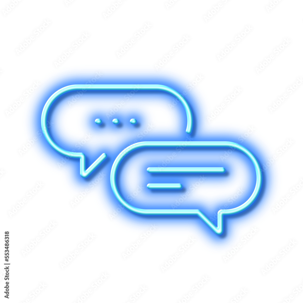 Dots message line icon. Chat comment sign. Speech bubble. Neon light effect outline icon. Dots message line icon. Chat comment sign. Speech bubble. Neon light effect outline icon.