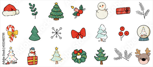 Christmas Vector Icon Set Collection Concept. lement icons